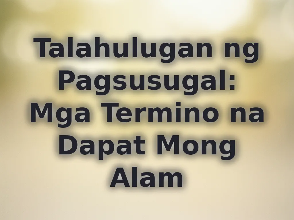 Talahulugan ng Pagsusugal